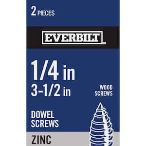 1/4 in. x 3-1/2 in. Zinc Dowel Screw (2-Pack)