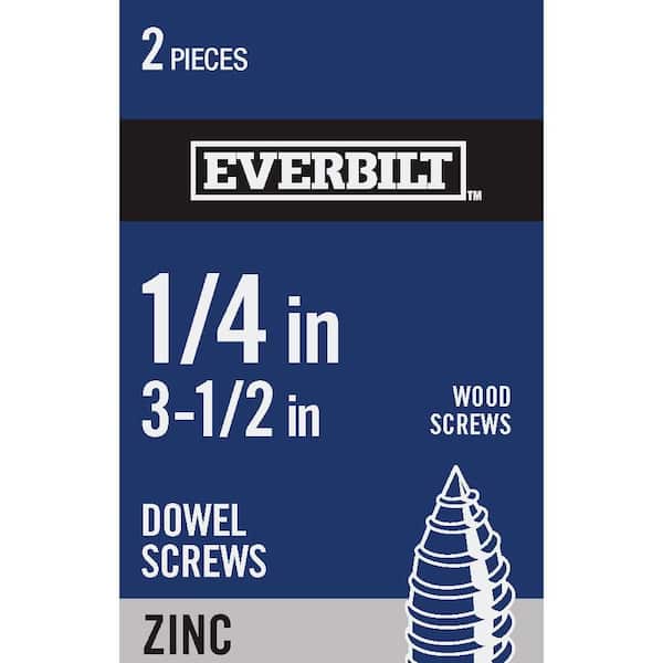 Everbilt 1/4 in. x 3-1/2 in. Zinc Dowel Screw (2-Pack)