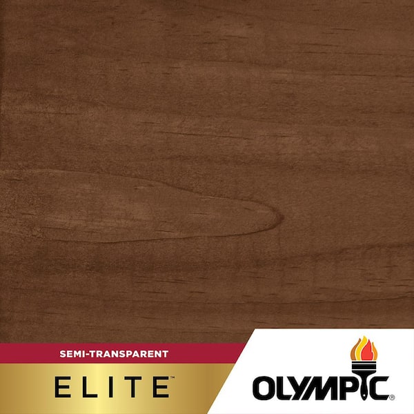 Olympic Elite 3-gal. Walnut EST708 Semi-Transparent Exterior Stain and Sealant in One Low VOC