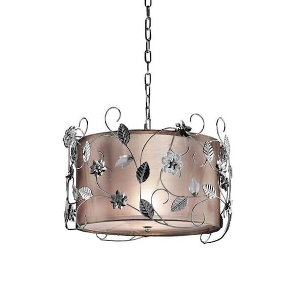 ORE International 12 in. Silver Crystal Ceiling Chandelier