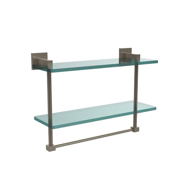Astor Place 22 Inch Glass Vanity Shelf with Integrated Towel Bar AP-1TB/2 