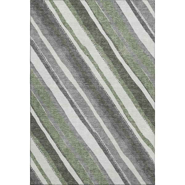 Mayfield Premium Machine Washable Abstract AMF2282 Fern 10 ft. x 14 ft. Area Rug