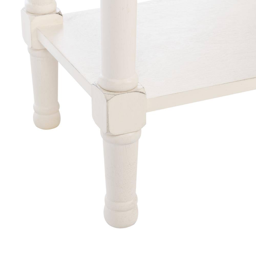 Ryder Distressed White 2-Drawer Console Table with Shelf