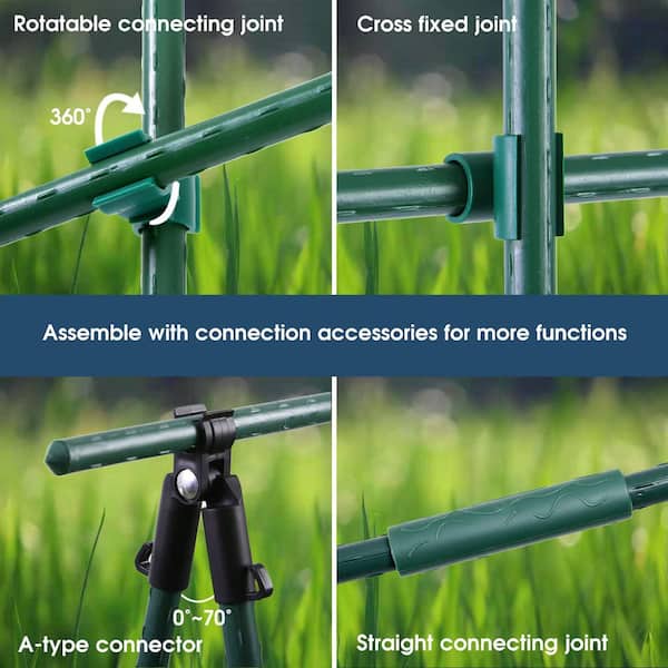 OGETFUUR 48 in. 20-Pack Green Garden Stakes, Tomato Stakes for