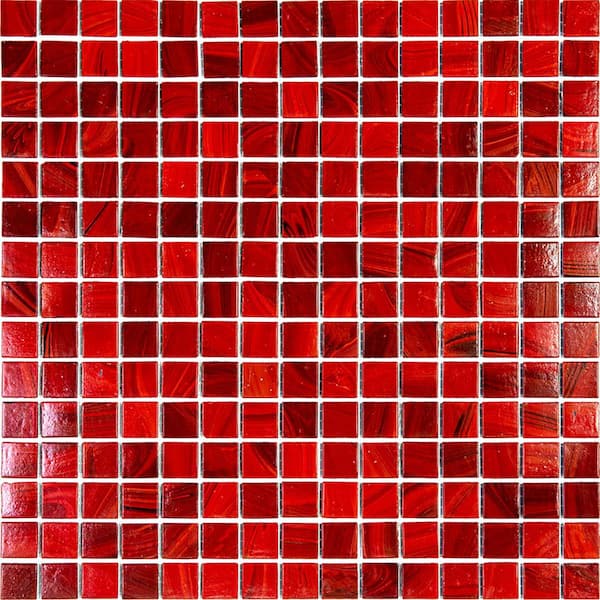 Apollo Tile Dune Glossy Ruby Red 12 in. x 12 in. Glass Mosaic Wall and Floor Tile (20 sq. ft./case) (20-pack)