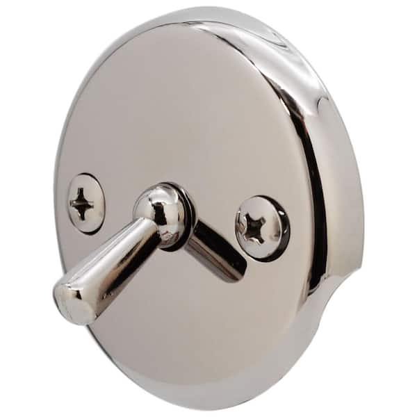 Westbrass 3-1/8 in. Two-Hole Trip Lever Overflow Face Plate and Screws in Polished Chrome