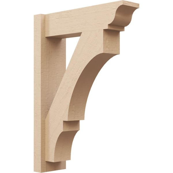 Ekena Millwork 6 in. x 28 in. x 20 in. Balboa Traditional Rough Cedar Woodgrain Timberthane Polyurethane Outlooker, Primed Tan
