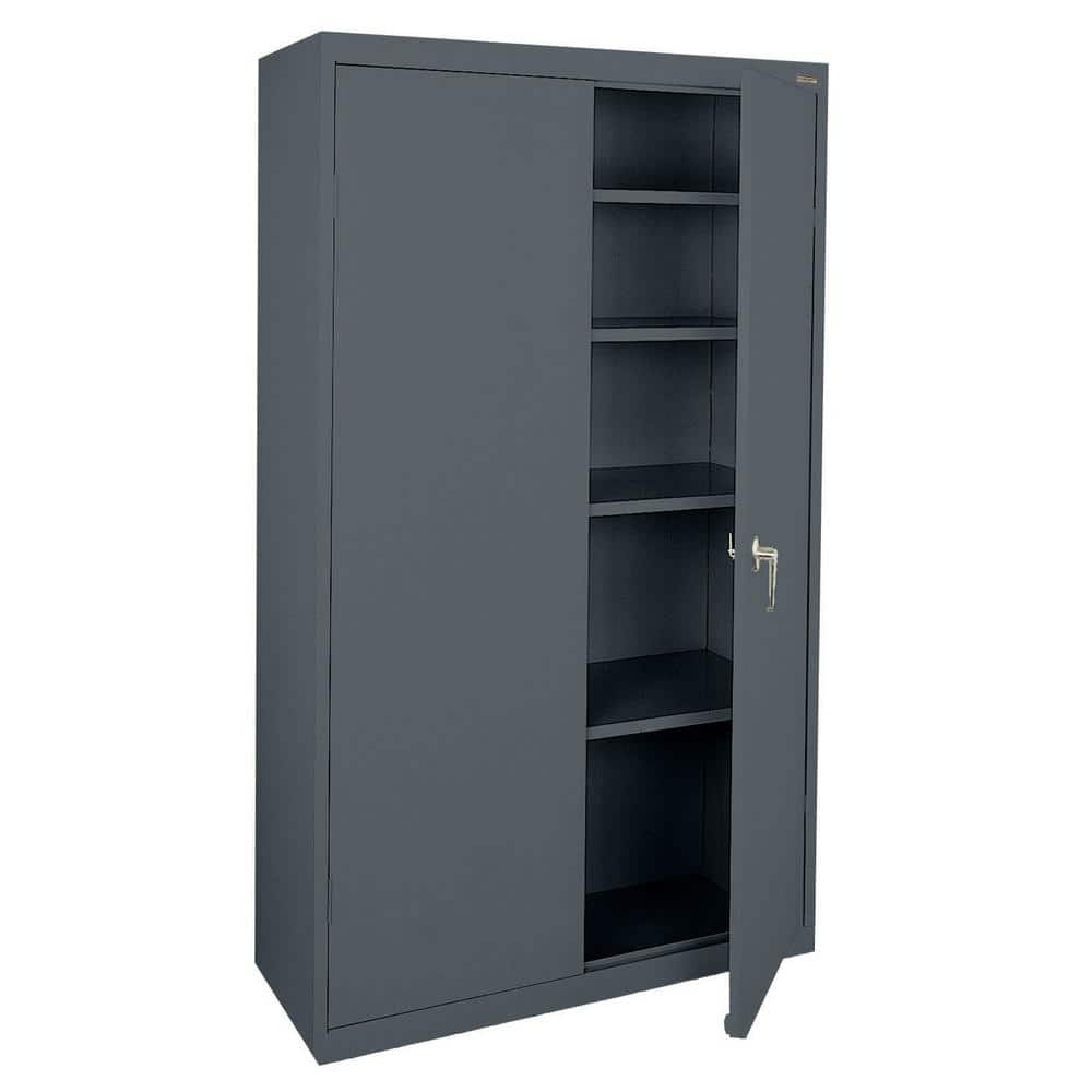 Sandusky Value Line Storage Series ( 36 in. W x 72 in. H x 18 in. D ) Garage Freestanding Cabinet in Charcoal, Grey -  VF41361872-02
