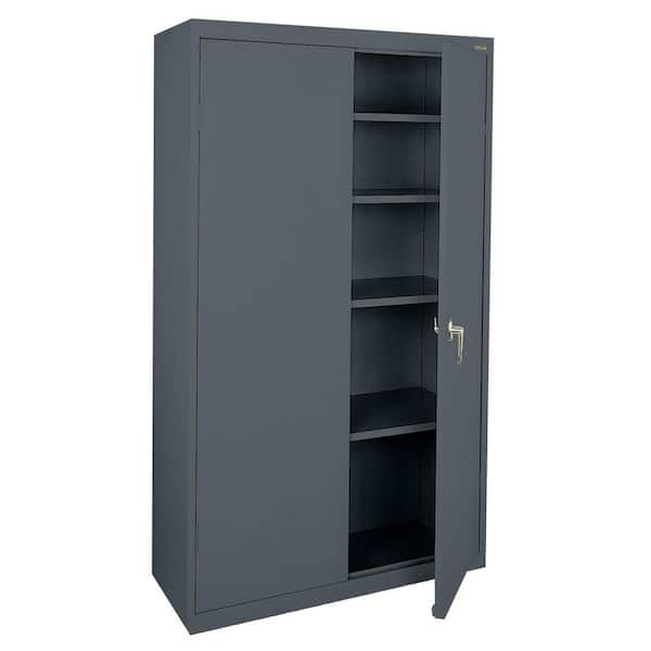 Sandusky Value Line Series 3-Shelf 24-Gauge Garage Freestanding Storage Cabinet in Charcoal ( 36 in. W x 72 in. H x 18 in. D )