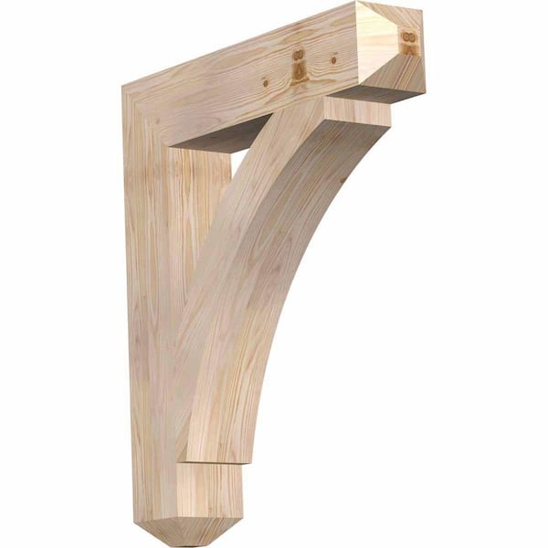 Ekena Millwork 5.5 in. x 34 in. x 30 in. Douglas Fir Thorton Craftsman Smooth Bracket