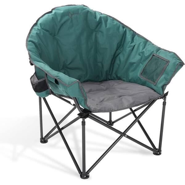 WORKOOT Folding Camping Chair, Padded Chair, Oversized Camping Chair, Lawn Chair For Adults, Heavy Duty 400lb Carry Bag Cupholder & Cooler (1-Pack