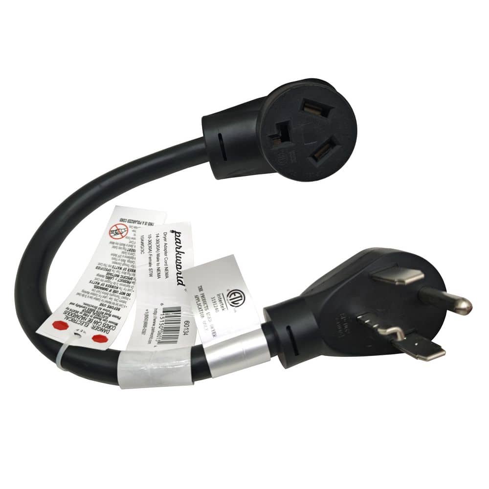 1.5 ft. 10/3 3-Wire Dryer 4-Prong 14-30P Plug to 3-Prong Dryer 10-30R female dryer adapter cord price history on PriceWatchPro