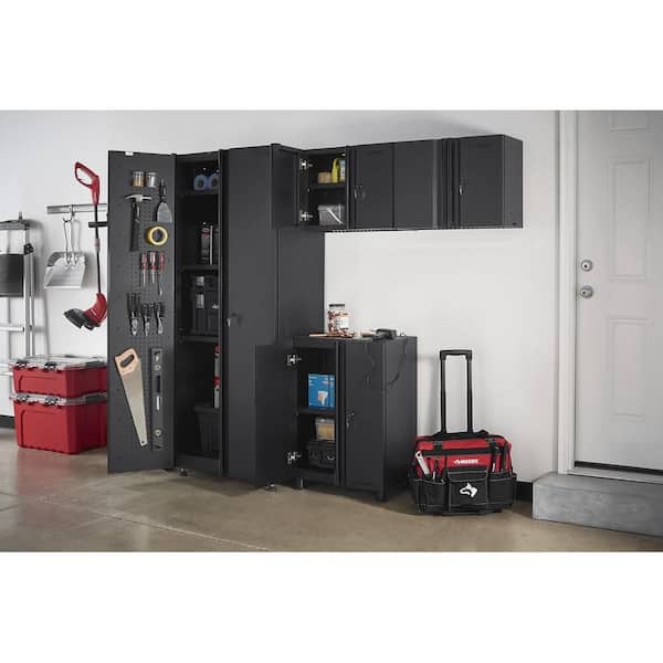 Regular Duty Welded 78.4 in. W x 75 in. H x 19.6 in. D 21-Gauge Steel 4-Piece Garage Storage System in Black
