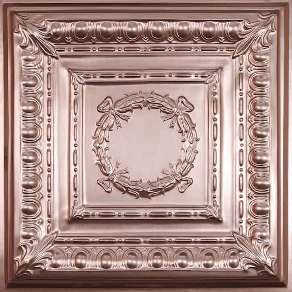 Ceilume Empire Faux Copper 2 ft. x 2 ft. Lay-in or Glue-up Ceiling Panel (Case of 6)