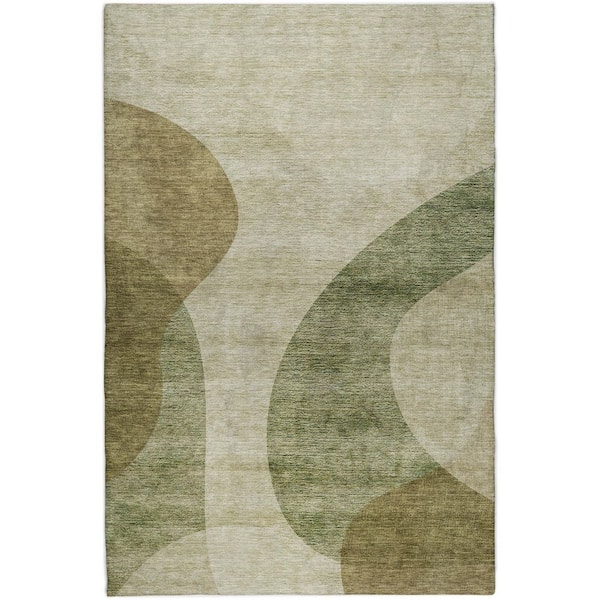 Dream Shag Premium Machine Washable Abstract ADS657 Beige 9 ft. x 12 ft. Area Rug