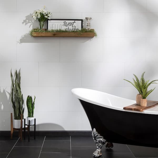 11in x 4. 5in Vinyl Wall Tile Sample in Dusty Pearl