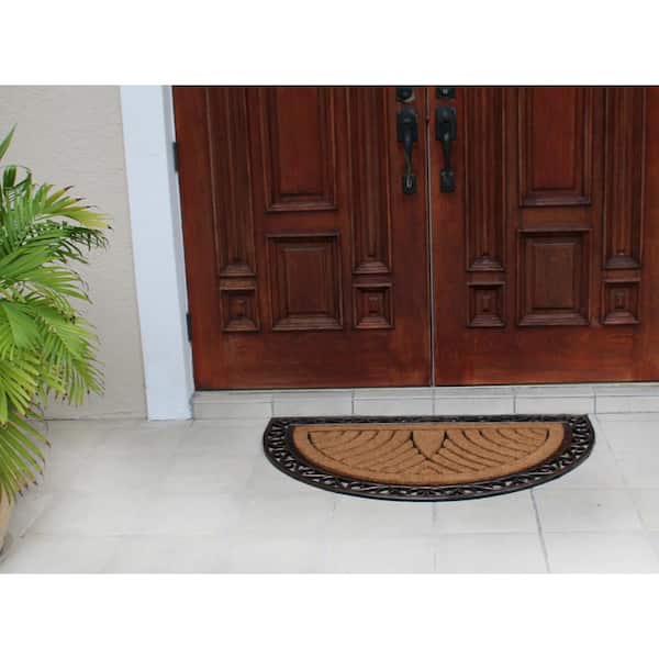 Rubber and Coir Molded Double Door Mat - 18 X 48 - On Sale - Bed