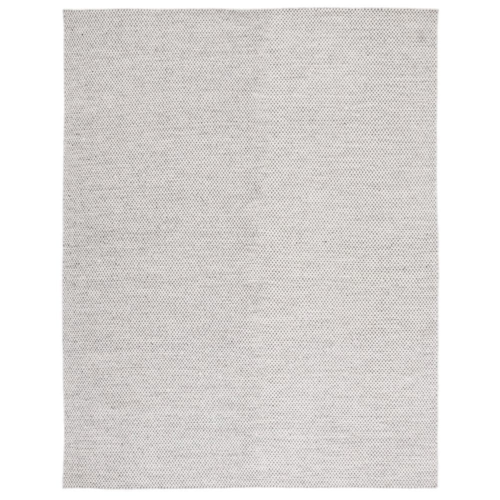 Ivory Flat Woven Wool 8' x 10' Handmade Area Rug