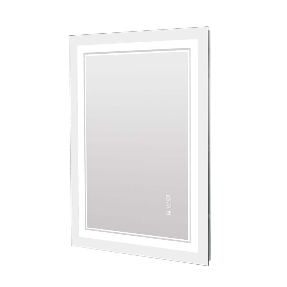 24 in. W x 40 in. H Rectangular Frameless LED Anti-Fog Wall Mount Decorativ