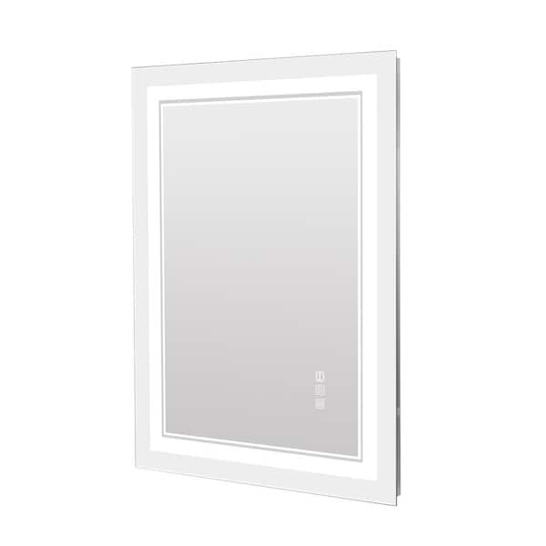 Unbranded 23.62 in. W x 47.24 in. H Rectangular Frameless LED Anti-Fog Wall Mount Decorative Bathroom Vanity Mirror
