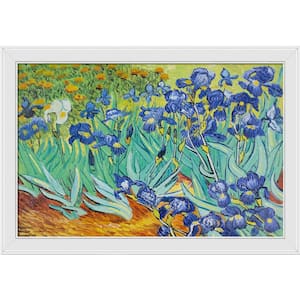 Irises by Vincent Van Gogh Galerie White Framed Nature Oil Painting Art Print 28 in. x 40 in.
