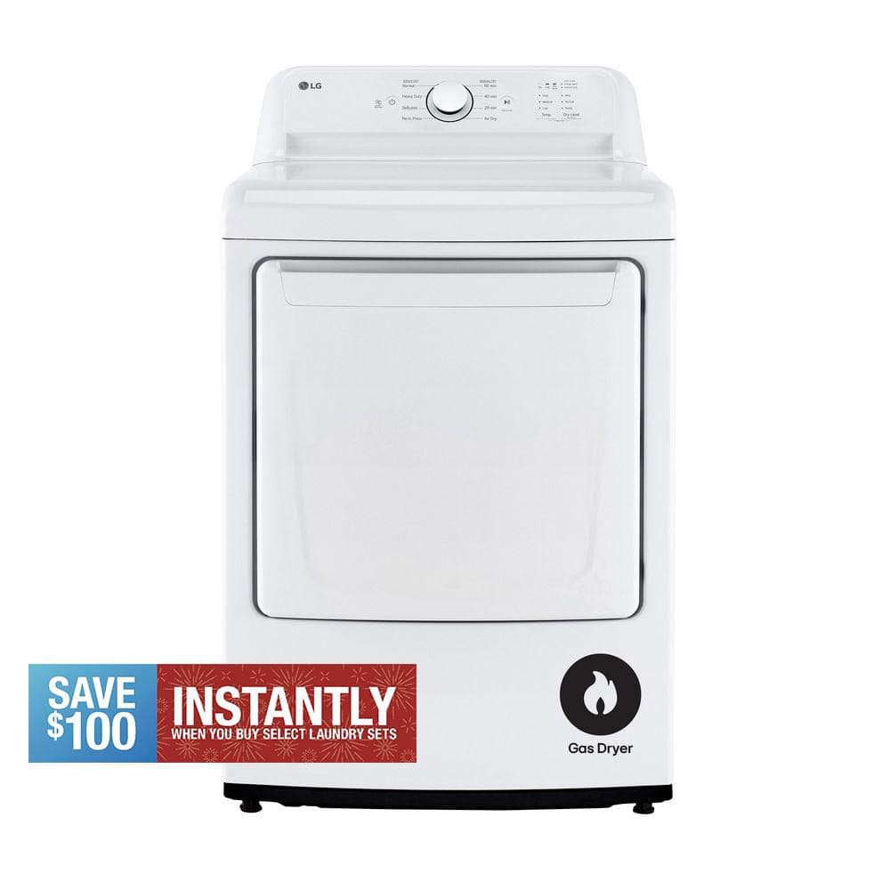 7.3 Cu.Ft. Vented Gas Dryer in White with Sensor Dry Technology