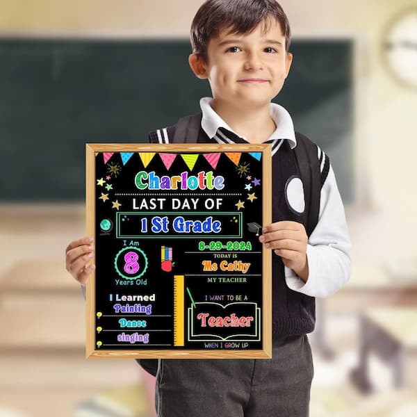 Sign Board: Shop Online First Day Of School Sign Photo Prop Chalkboard Sign On - View #3