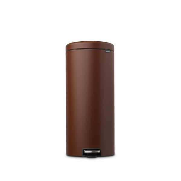 Brabantia NewIcon 8 Gal. (30 l) Mineral Cosy Brown Step On Trash Can 208607 The Home Depot