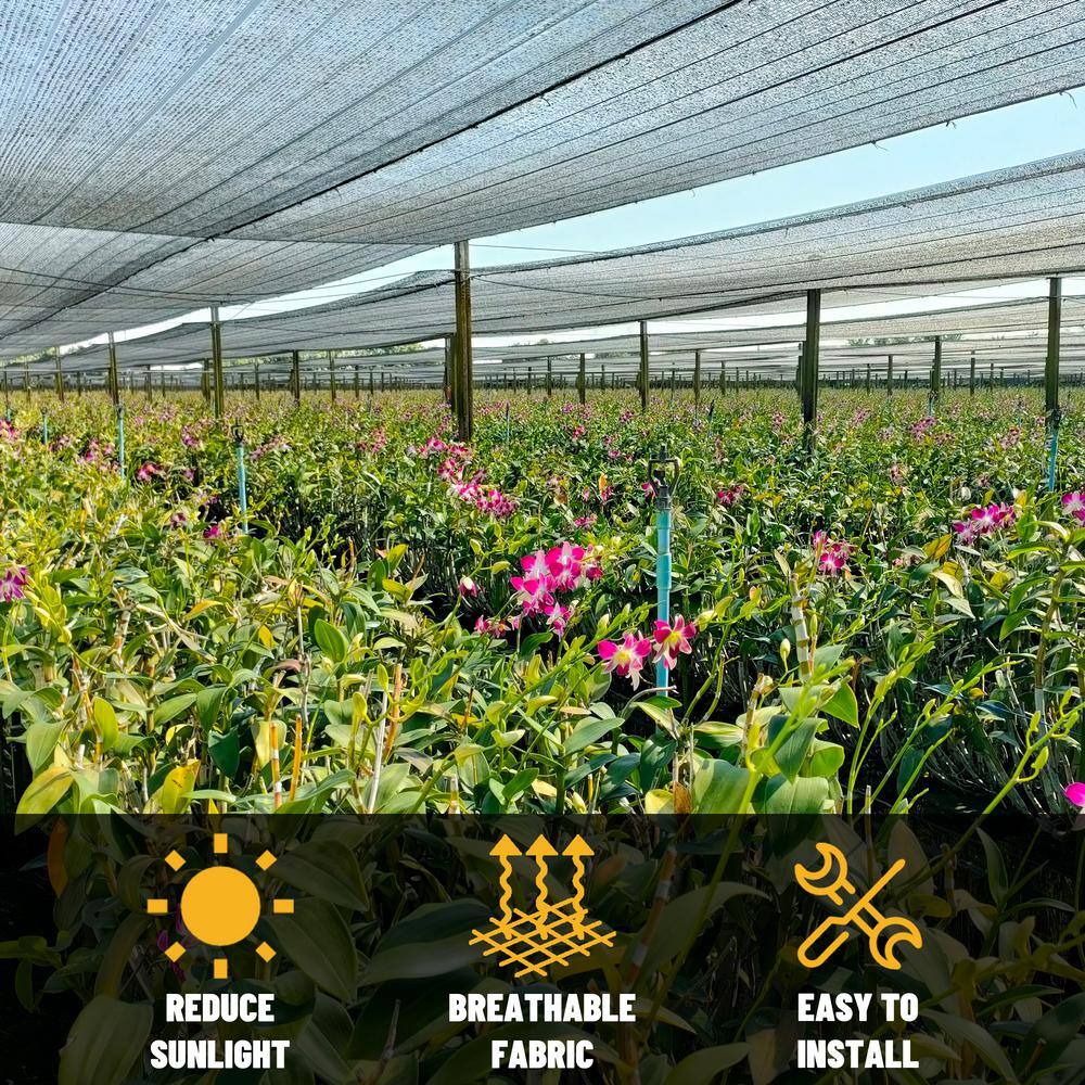 10' x 20' Black HDPE Mesh Shade Cloth with Grommets