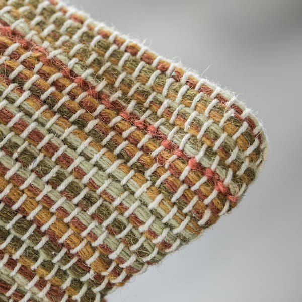 Cream and Rust Wool and Cotton Nubby Handwoven Pillow Cover