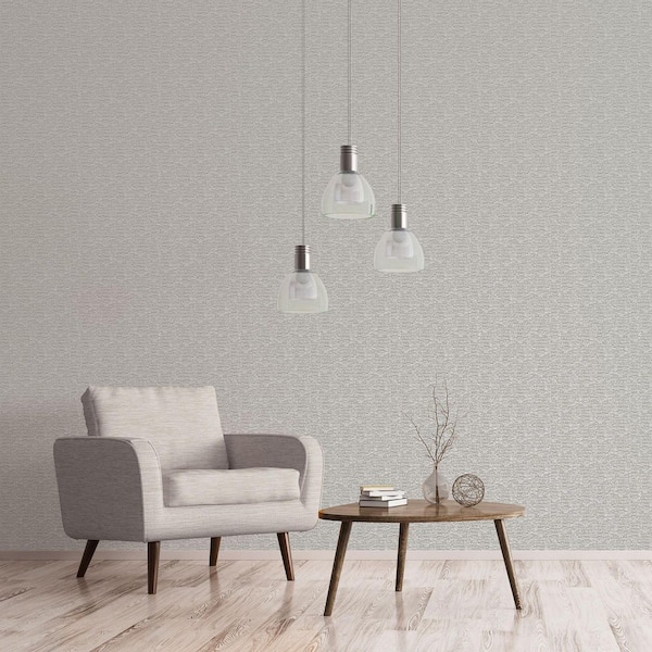 Emporium Collection Grey and Silver Mottled Metallic Plain Smooth Non-Pasted Non-Woven Paper Wallpaper Roll