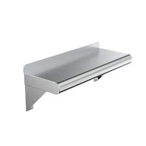 8 in. x 16 in. Stainless Steel Wall Shelf. Kitchen, Restaurant, Garage, Laundry, Utility Room Metal Shelf with Brackets