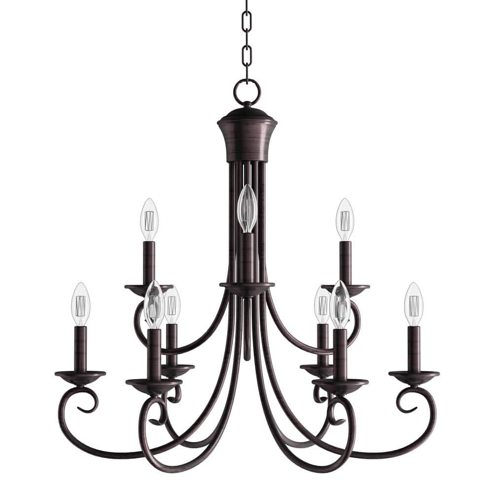 Oil Rubbed Bronze 9-Light Candle Chandelier