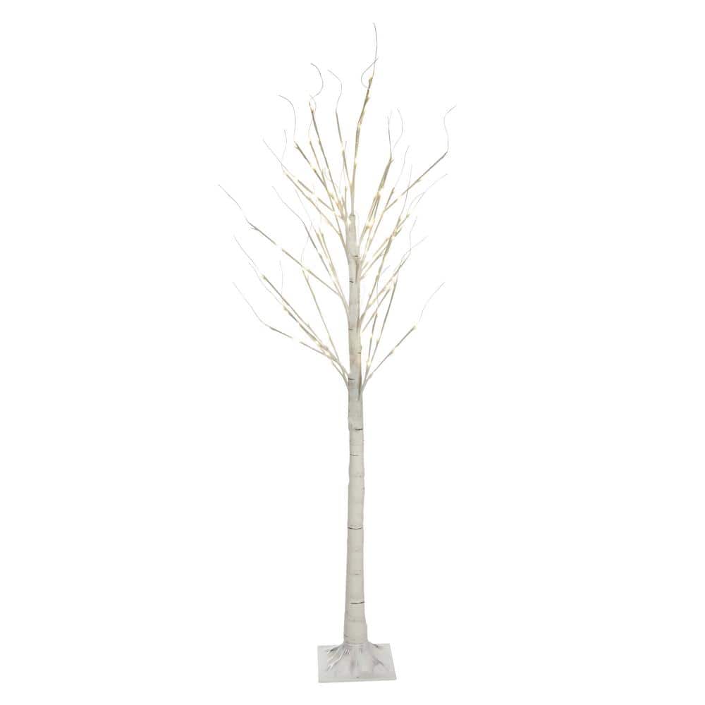 White Birch Tree with LED Lights for Indoor/Outdoor Use