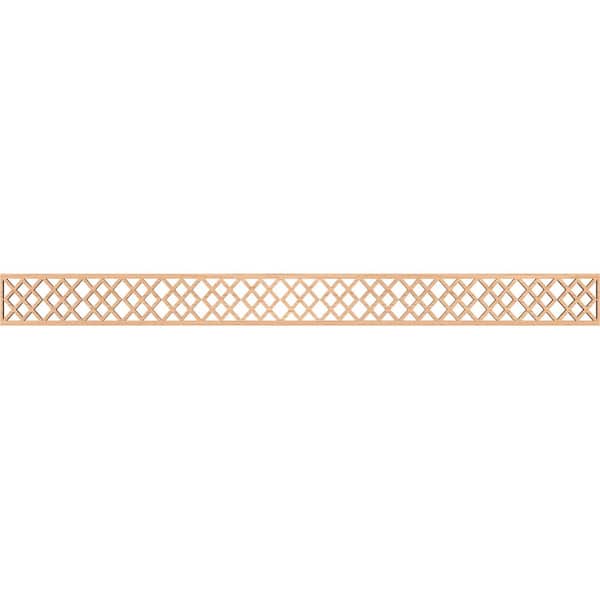 Ekena Millwork Hadley Fretwork 0.25 in. D x 46.375 in. W x 4 in. L Hickory Wood Panel Moulding