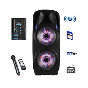 Double 10 in. Subwoofer Portable Bluetooth Party PA Speaker
