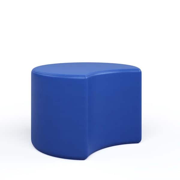 TOT MATE Versa Soft Seat Crescent Preschool/Daycare Modular Flexible Seating Vinyl Ottoman 12 in. H (Baltic Blue)