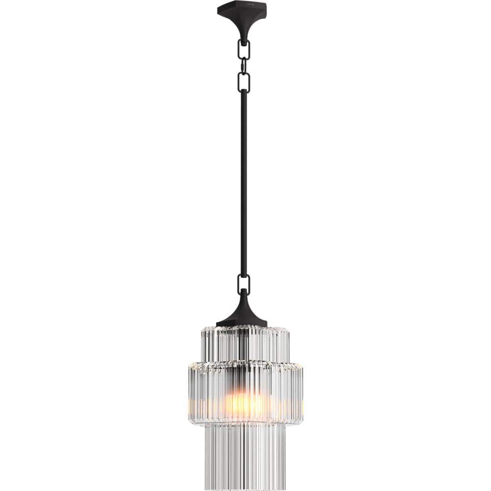 KOHLER Occasion 3-Light Matte Black Shaded Pendant Light