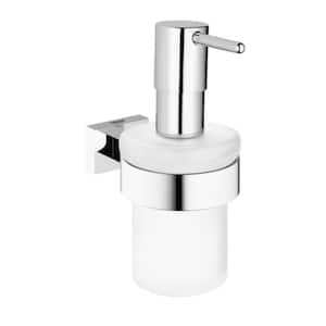 Essentials Cube Wall-Mounted Soap Dispenser with Holder in StarLight Chrome