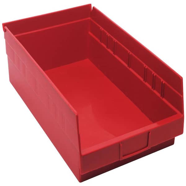 QUANTUM STORAGE SYSTEMS Economy Shelf 13.8-Qt. Storage Tote in Red (8-Pack)