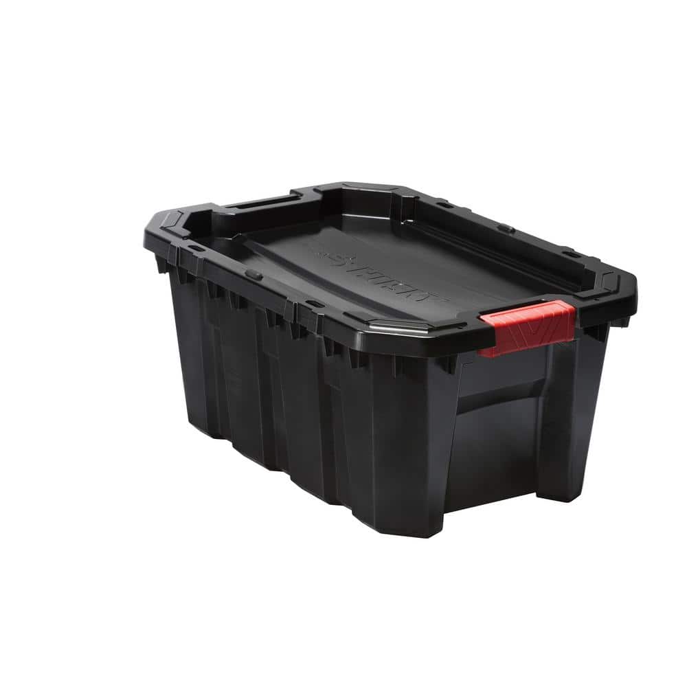 Husky 15 Latch and Stack Tote in Black 206130 The Home Depot