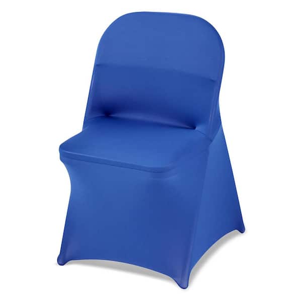 50 Pcs Blue Chair Covers, Polyester Spandex Chair Cover, Fits Chair Measures up to 17.72 x 18.11 x 30.31 in.