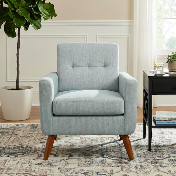 StyleWell Carlsden Charleston Blue Upholstered Accent Chair