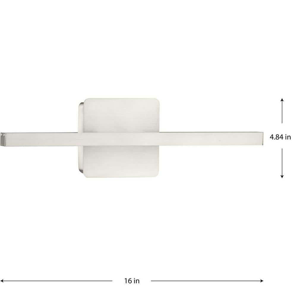 16" Brushed Nickel Dimmable LED Vanity Light with Acrylic Lens