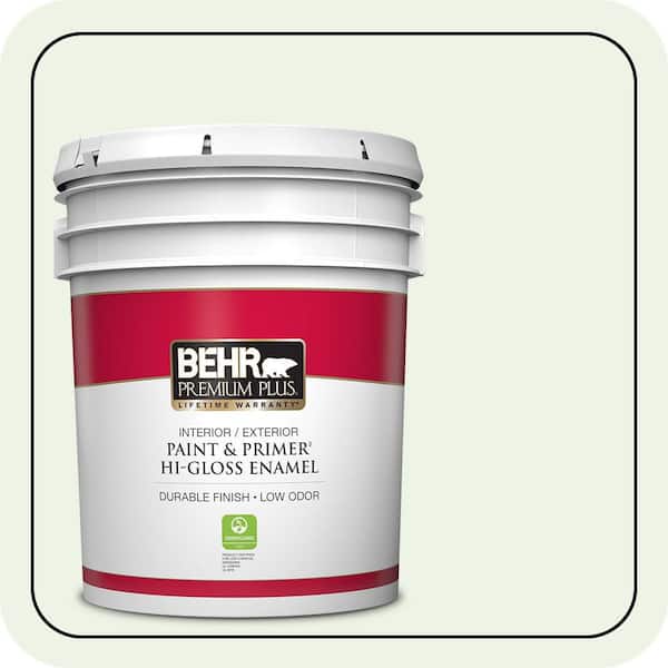 BEHR PREMIUM PLUS 5 gal. #440A-1 Parsnip Hi-Gloss Enamel Interior/Exterior Paint & Primer