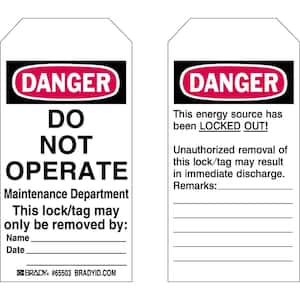 Maintenance Department Lockout Tags (25-Pack)