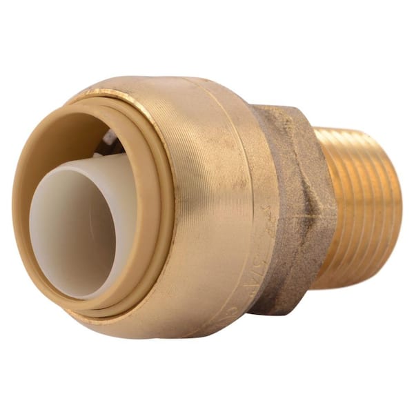 Lead-Free Brass Reducing Elbow Fitting Push-Fit 3/4" x 1/2" Sharkbite Style 