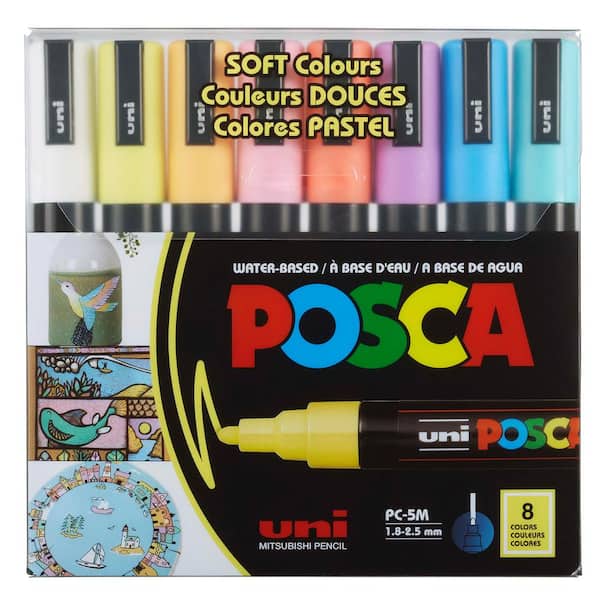 POSCA PC-5M Medium Bullet Paint Marker Set (8-Colors) 087662 - The Home  Depot