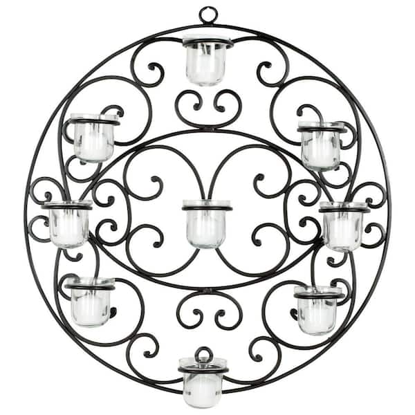 SAFAVIEH Scroll Black Tea Light Wall Decor Candle Sconce