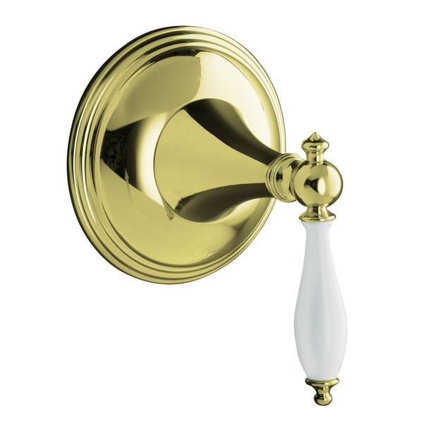 KOHLER Finial Traditional 1-Handle Volume Control Valve Trim Kit in Vibrant French Gold (Valve Not Included)